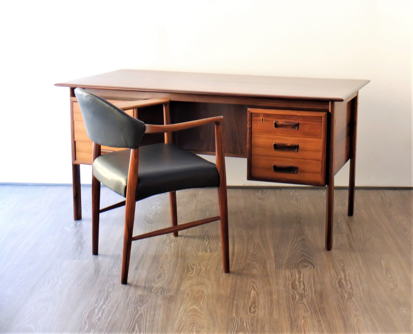Kurt Olsen Chair Model 223 and Scandinavian 1960 rosewood desk