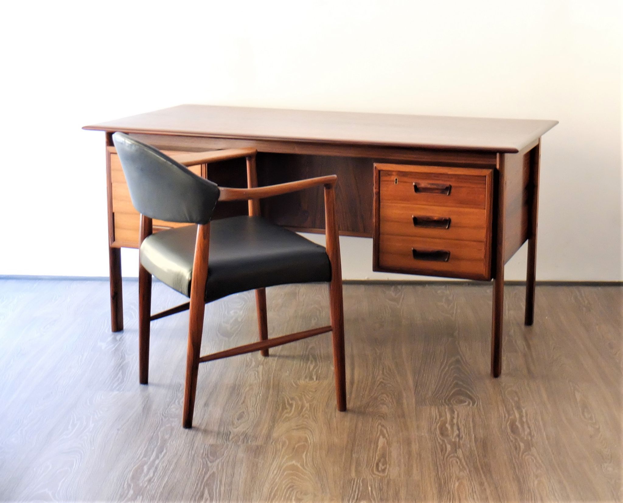 Kurt Olsen Chair Model 223 and Scandinavian 1960 rosewood desk