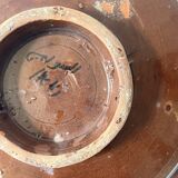 Vintage ceramic pottery salad bowl, signed, Berber work