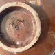 Vintage ceramic pottery salad bowl, signed, Berber work
