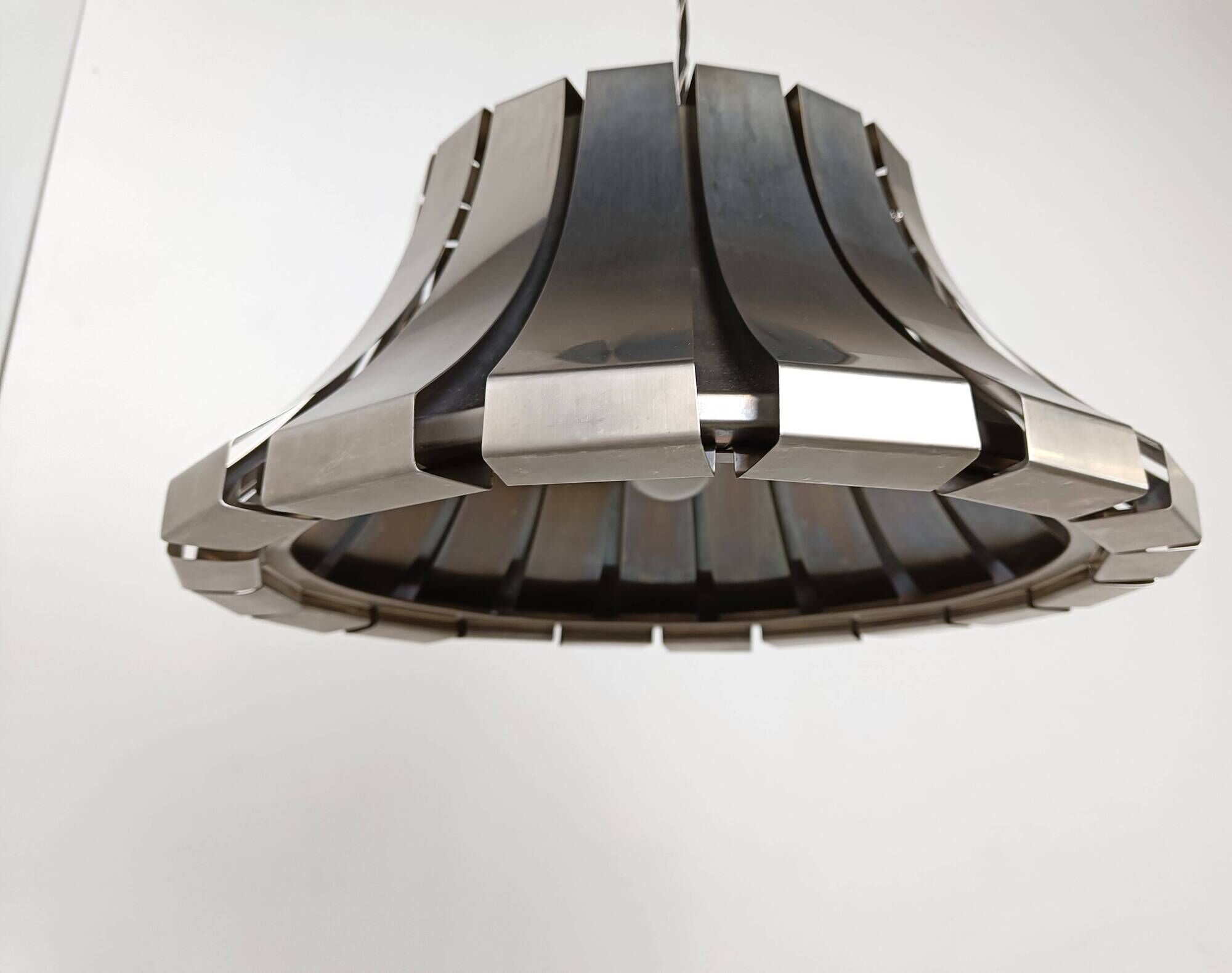 Mid-Century Steel Suspension Lamp by E. Martinelli for Martinelli Luce, Italy, 1960s
