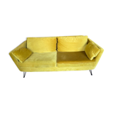 3p yellow velvet sofa