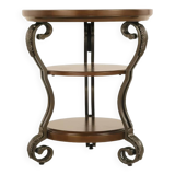Traditional Dark Brown End Table with 3 Fixed Shelves