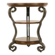 Traditional Dark Brown End Table with 3 Fixed Shelves