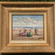 Tableau, scène de plage XIXe