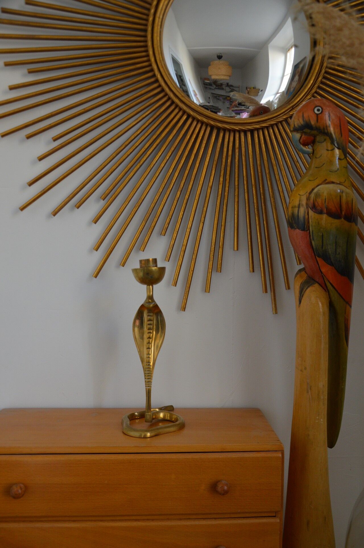 Cobra brass candlestick