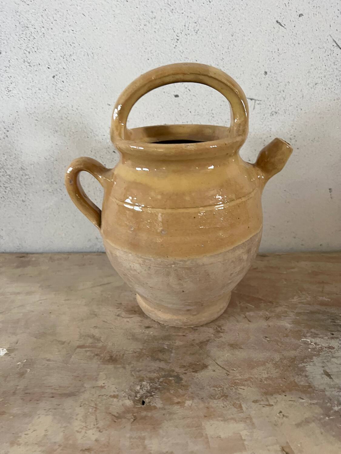 Gargoulette pot in glazed terracotta