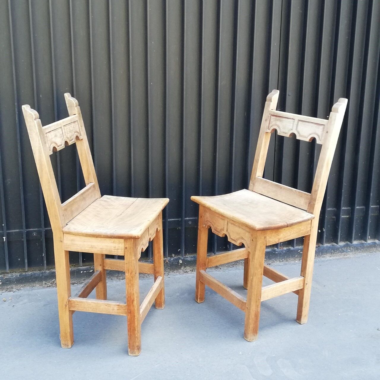 Pair of vintage rustic chairs