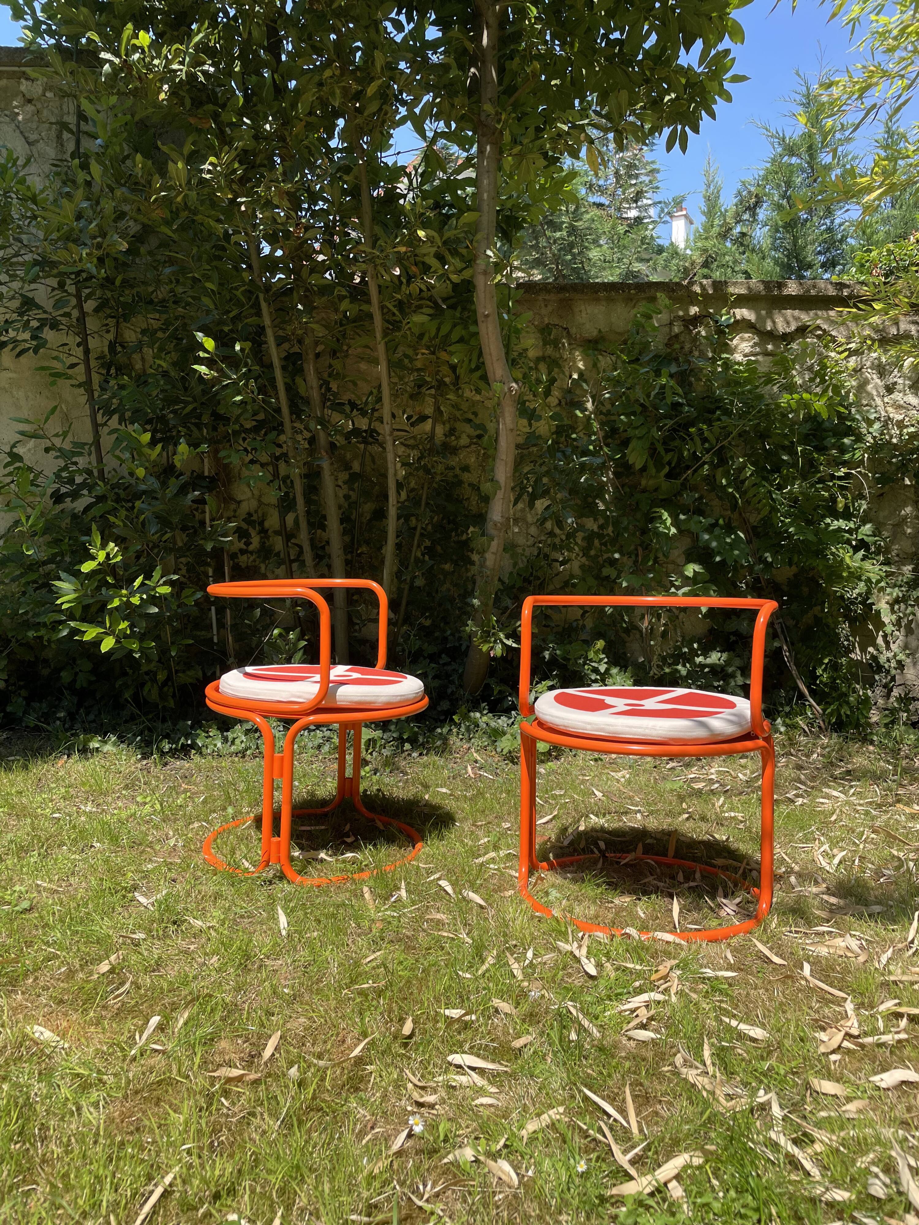 Pair of Gae Aulenti armchairs for Prisunic