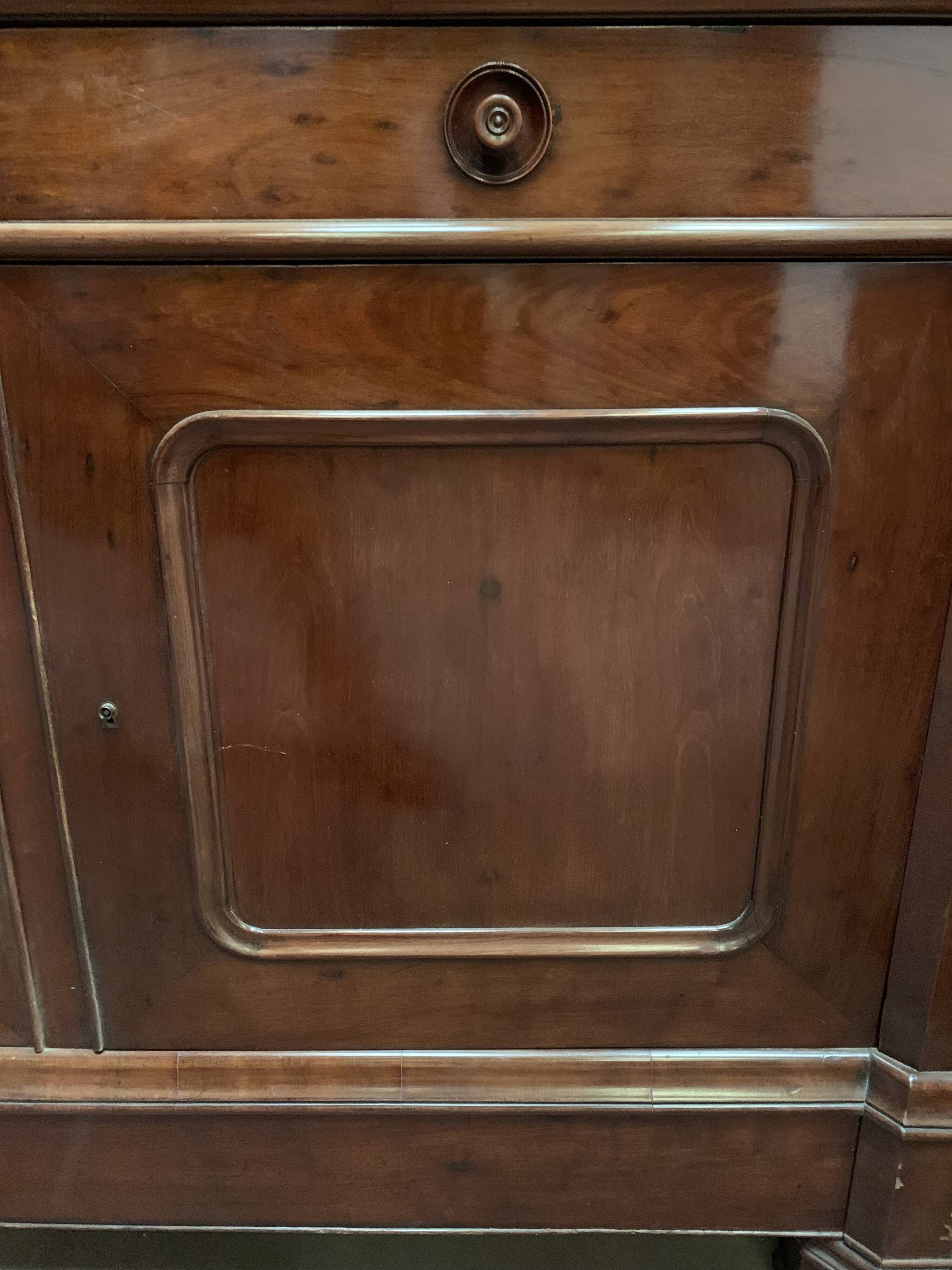 Window furniture in two bodies Napoleon III Mahogany and veneer XIX century