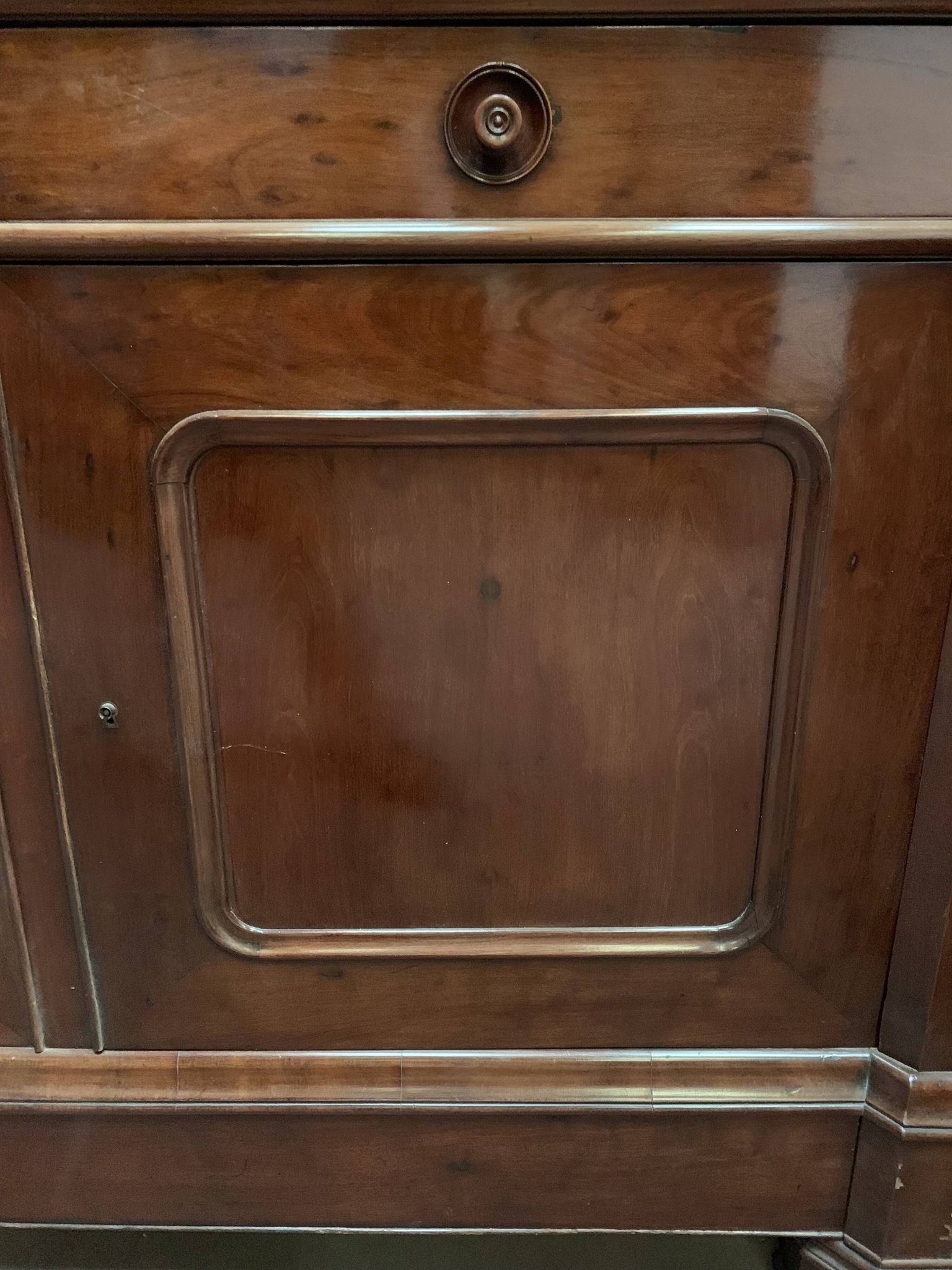 Window furniture in two bodies Napoleon III Mahogany and veneer XIX century
