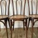 Set of 4 bistro chairs in curved wood of beech Luterma 30s