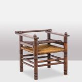 dudouyt style armchair in beech. 1940s.