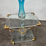 Desserte ou chariot de service en altuglass et laiton