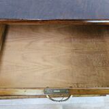 Chest of drawers with five drawers in wood and brass
