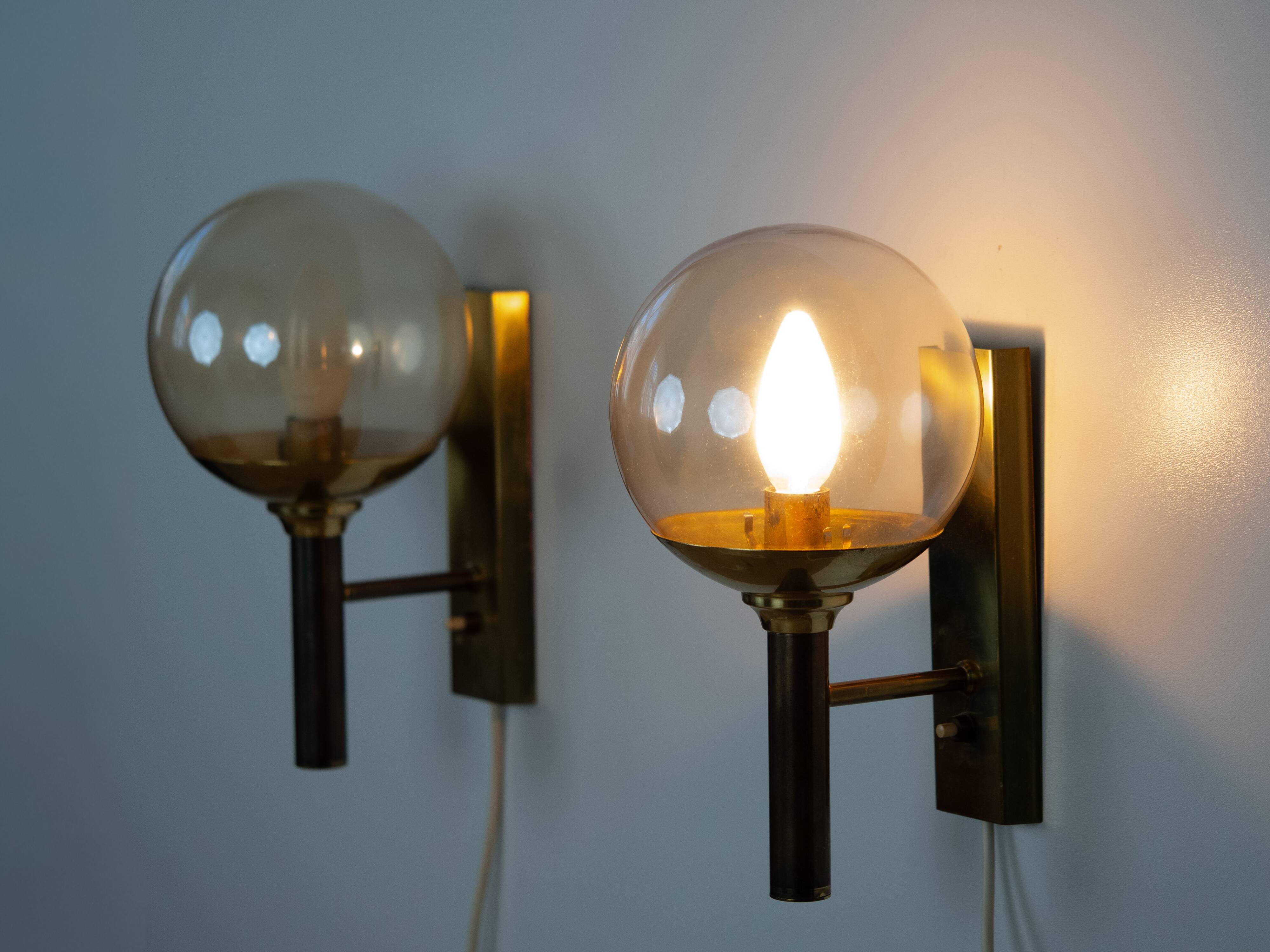 Pair of 2 wall lamps by Svend Mejlstrom, 1960s