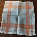 Set of twelve apricot damask cotton napkins days 25 x 26 cm