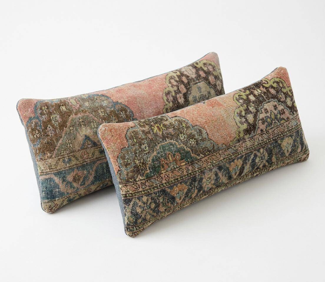 Set of 2 vintage Turkish cushion covers 38x119 cm
