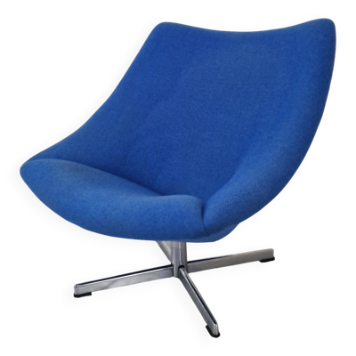 Fauteuil Oyster Lounge Artifort avec base croisée par Pierre Paulin, années 1960.