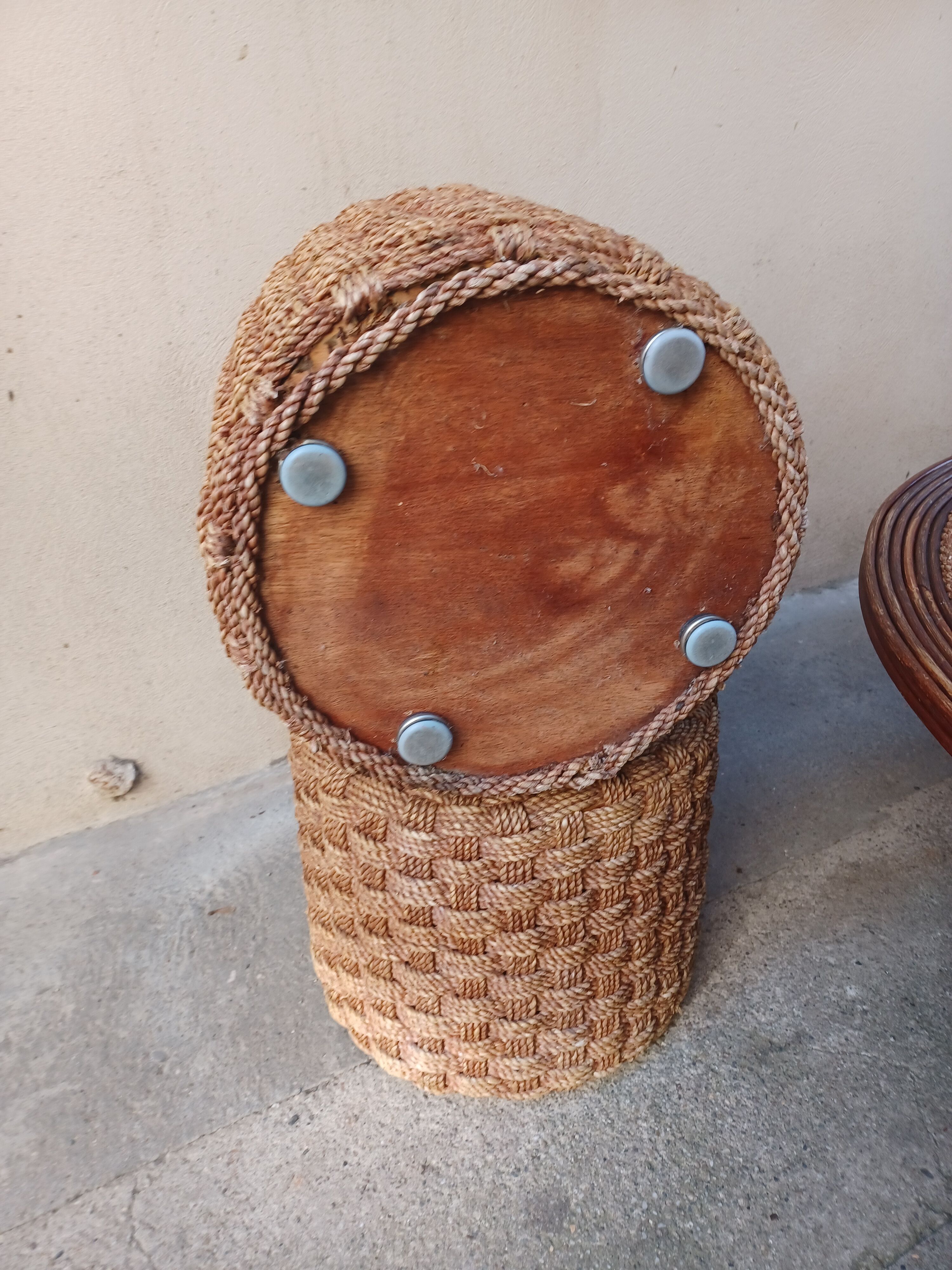 Coffee table and rope stools