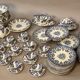 Service in faience of Gien Coat of arms crown and lions XIXth