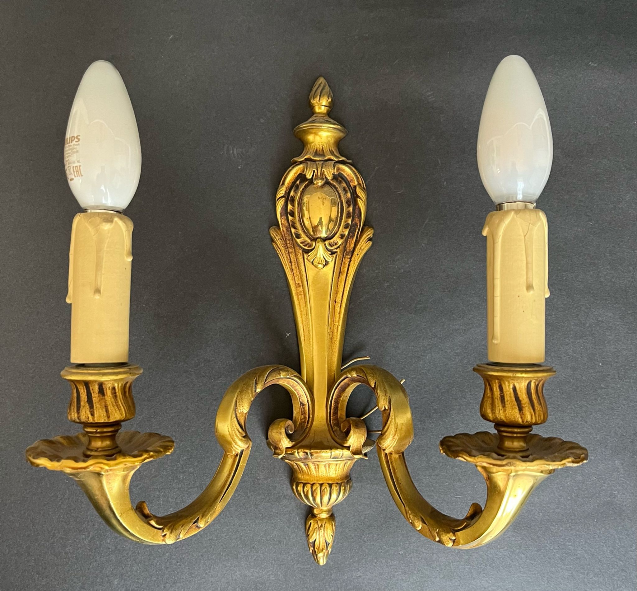 Pair of gilded bronze sconces