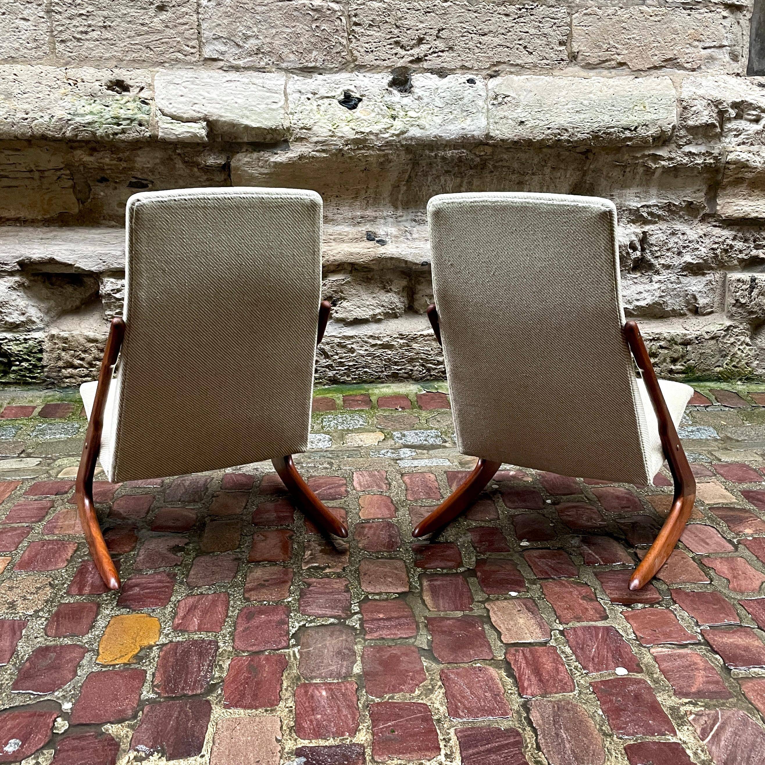 Pair of Danish armchairs model Boomerang by Mogens Kold