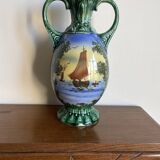Gustave Bihl Czechoslovakia vase with 2 Art Nouveau handles