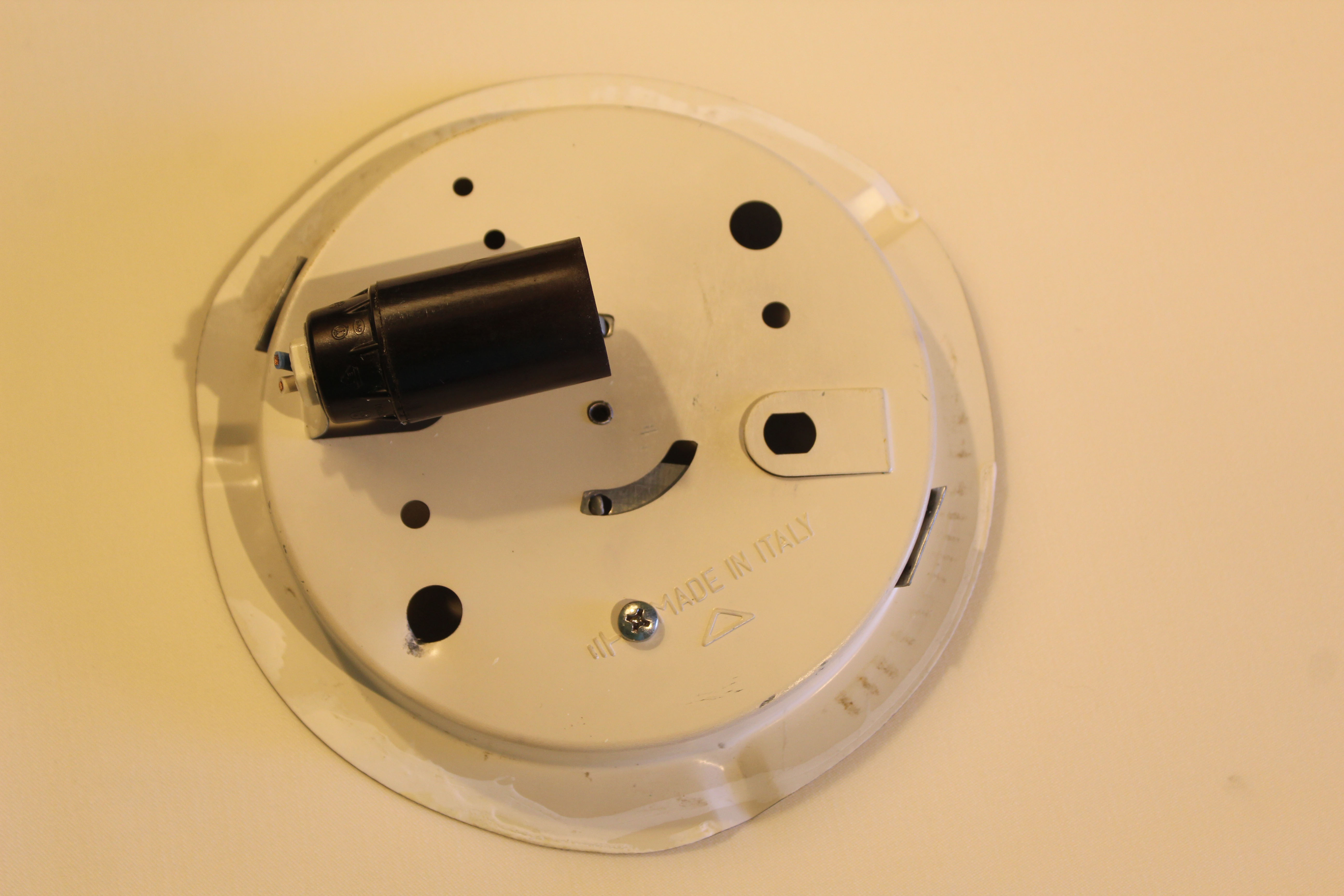 Vintage glass ceiling or wall lamp, Italy, 1960s