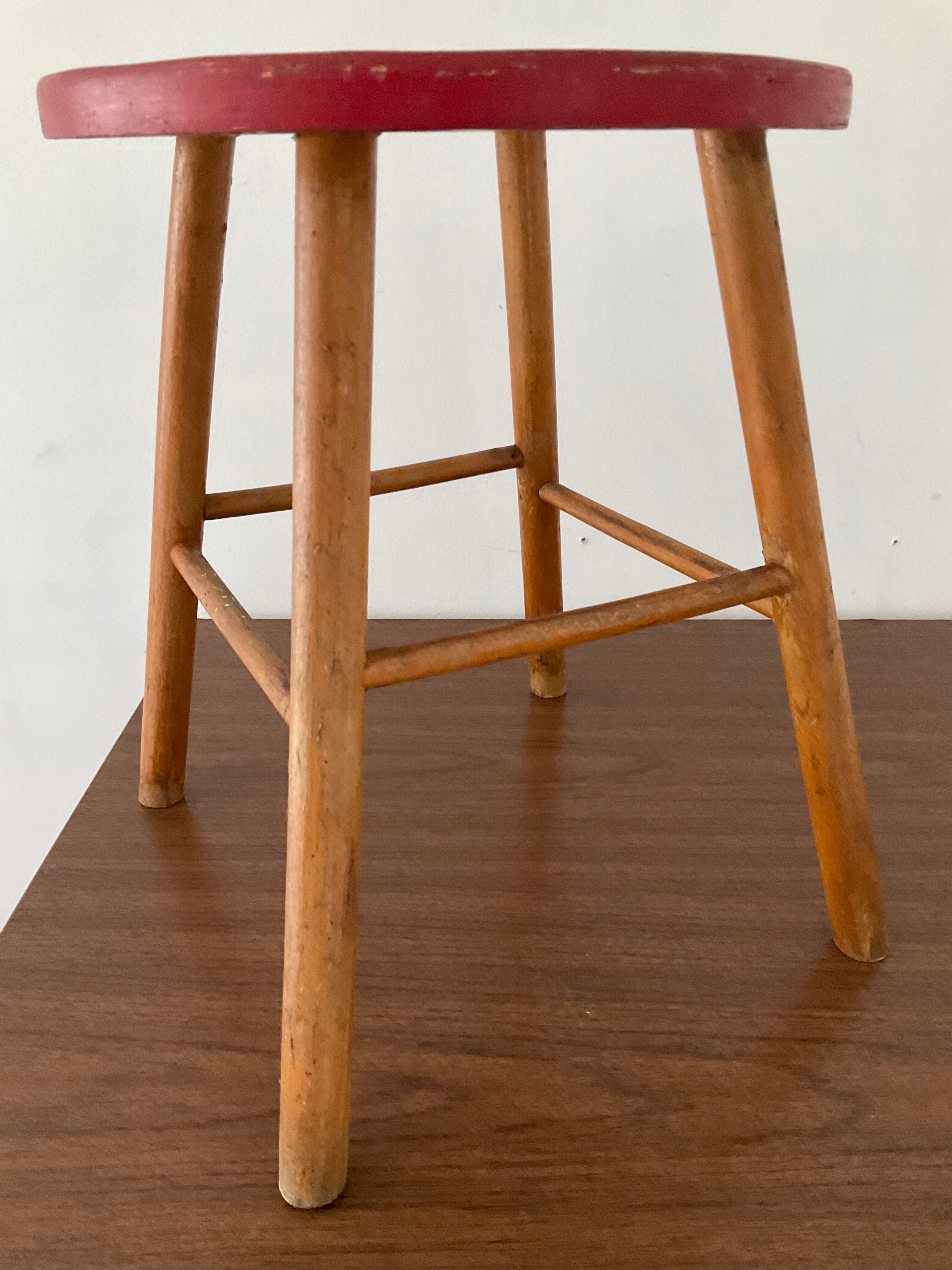 Vintage wooden stool from the 50s