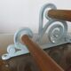 Towel rack in enamelled cast iron pale blue Art Deco 30s 40s