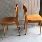 Set of four bistro chairs stamped Luterma