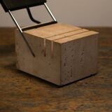 Lampe brutaliste en travertin, Italie, années 70