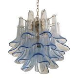 Contemporary blue “selle” murano glass chandelier