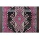 1970s Turkish Hand-Knotted Wool Cotton Purple Runner Rug 102x373