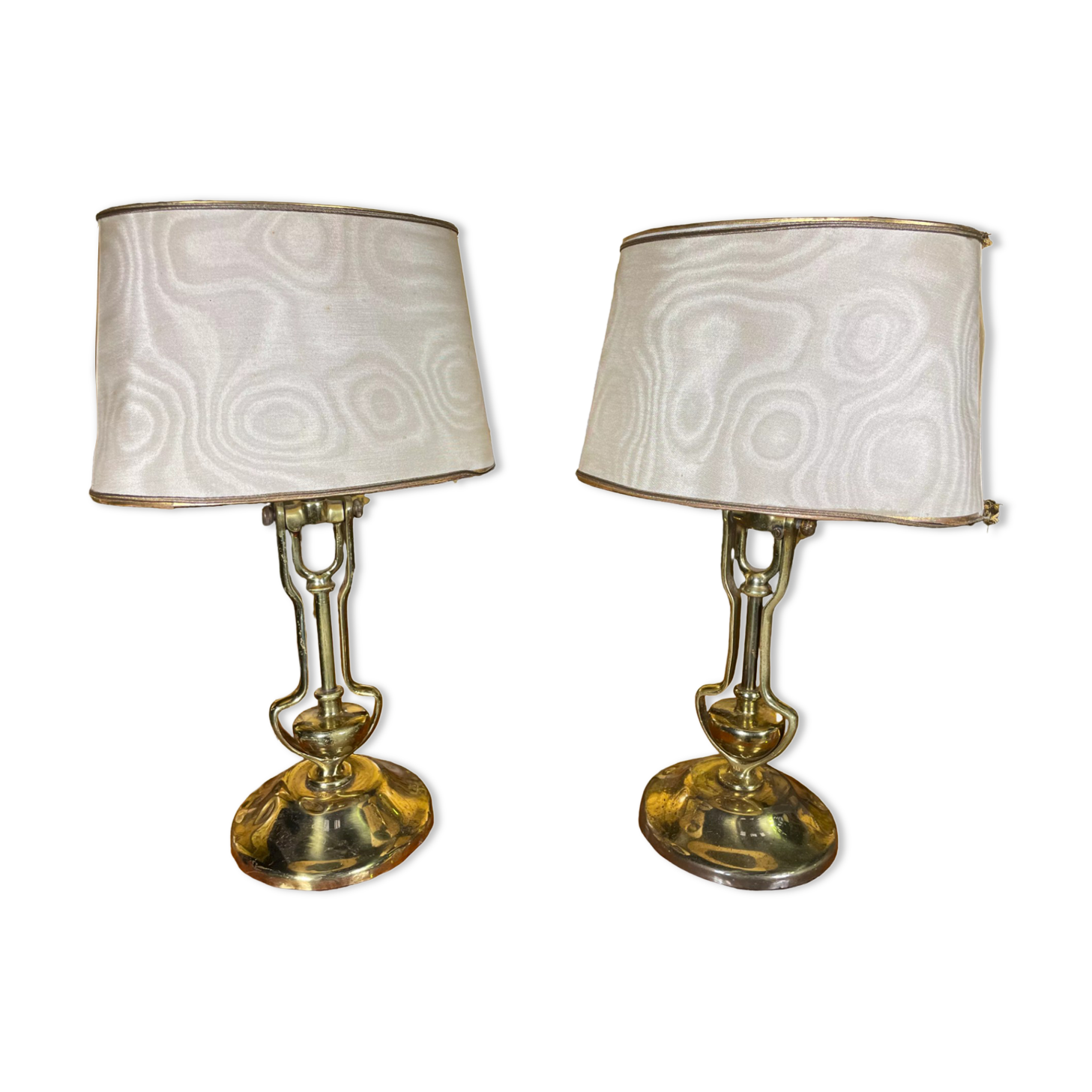 Pair of brass lamps 1960