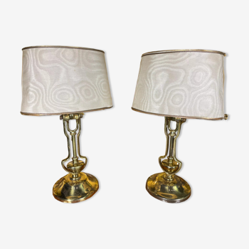 Pair of brass lamps 1960