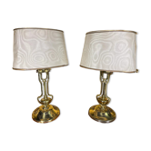 Pair of brass lamps 1960
