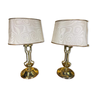 Pair of brass lamps 1960