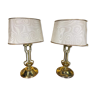 Paire de lampes en laiton 1960