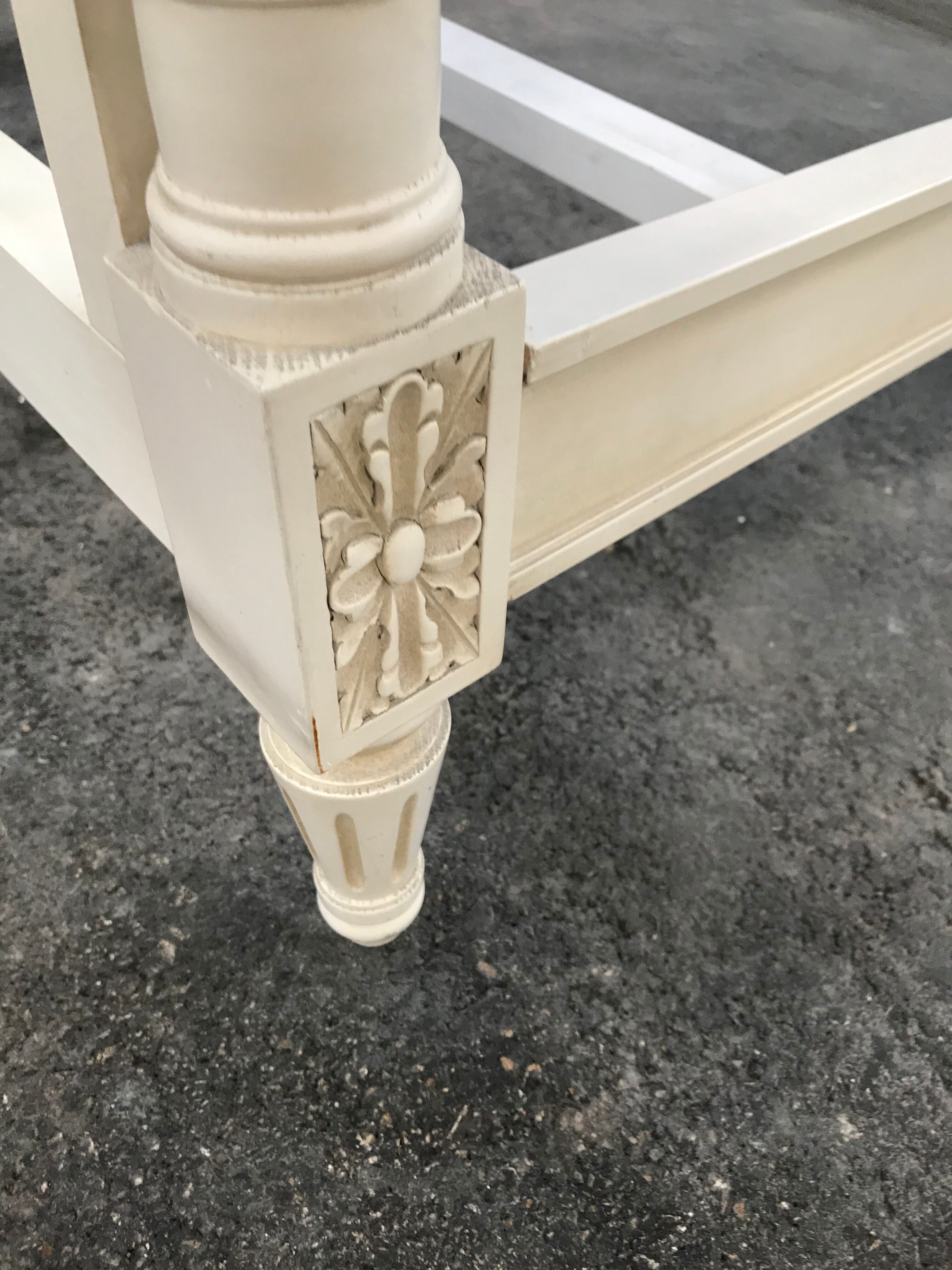Louis XVI white bedwood caning and wood