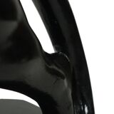 French Art Deco Style Panther Sculpture Black Lacquered Plaster 56cm