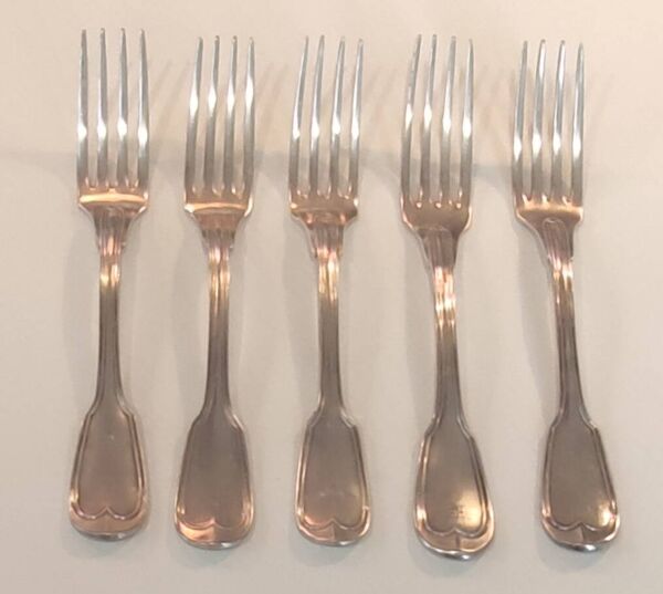 Série 5 Anciennes Fourchettes Christofle Métal Argenté