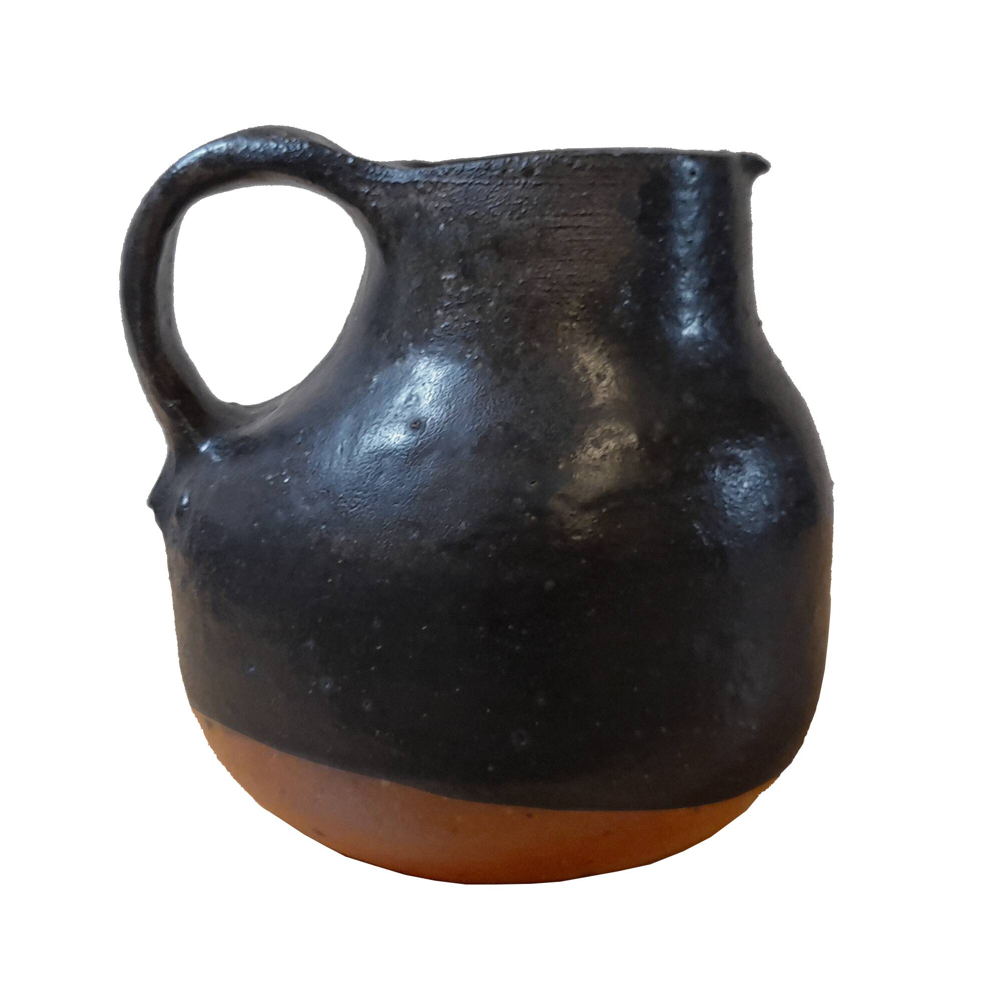 Yves Mohy, pyrite stoneware pitcher, La Borne, France, 1950s
