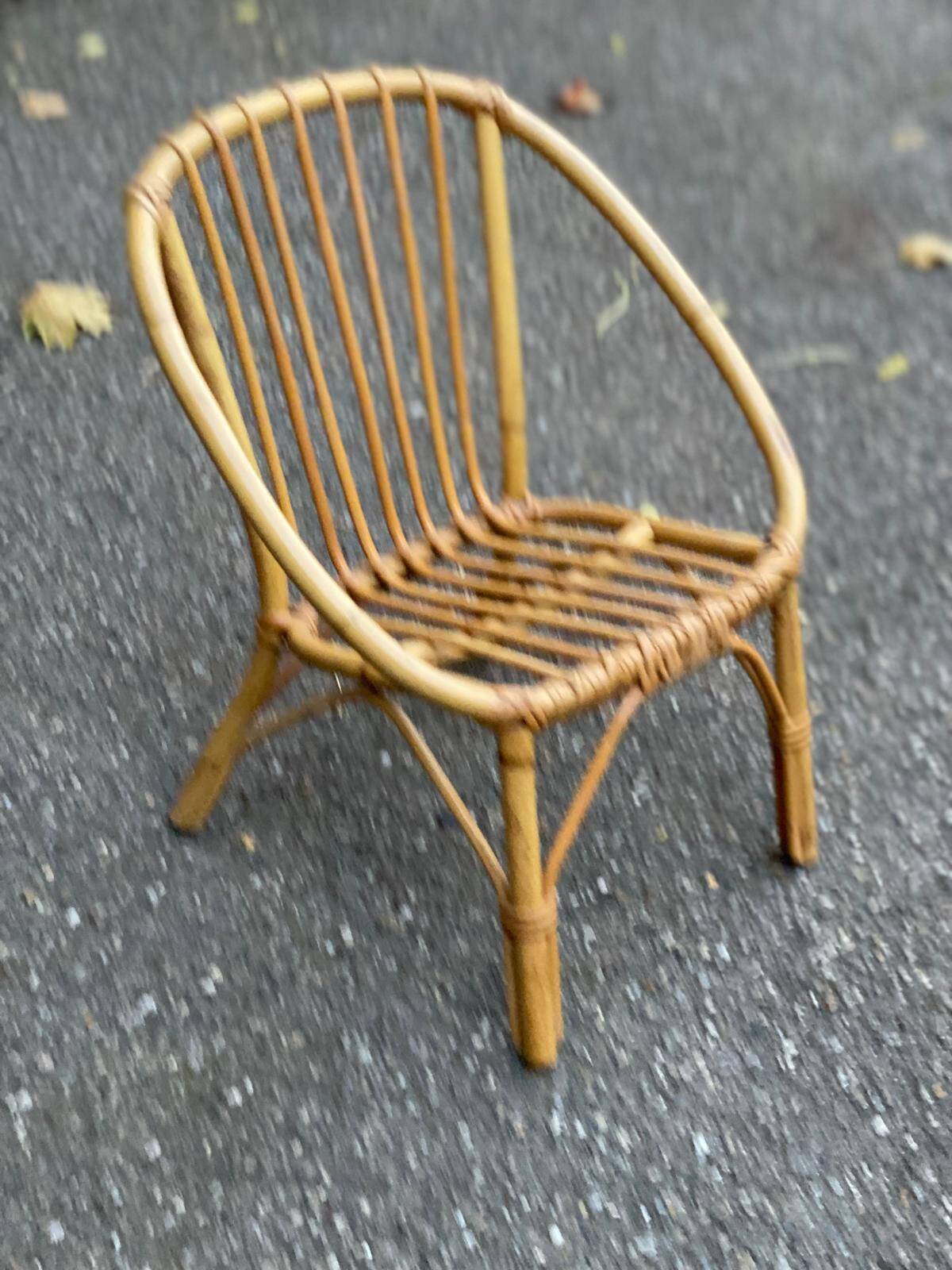 Children's rattan and wicker armchair/chair