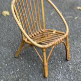 Fauteuil chaise en rotin et osier pour enfant