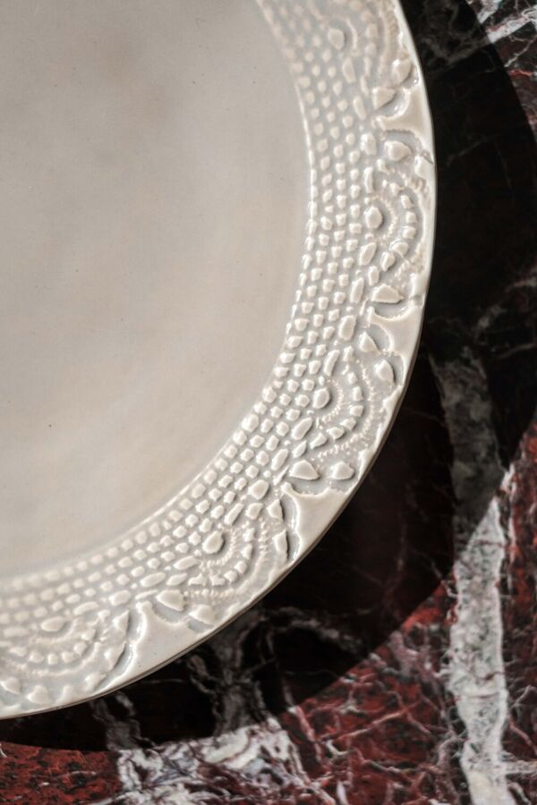 Set de 4 assiettes Blanca Grège mat L