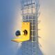 Pair of yellow wall sconces on wire mesh by Seccose, 1980