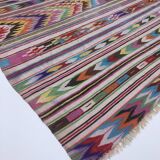 XL Handmade Algerian Berber Ethnic Bohemian Antique Carpet - Area Rug 200x188