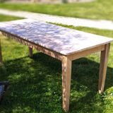 Farmhouse table in natural raw solid oak